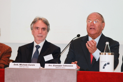 Da sinistra il Vicepresidente della IAPB Italia onlus Michele Corcio e il Presidente Giuseppe Castronovo